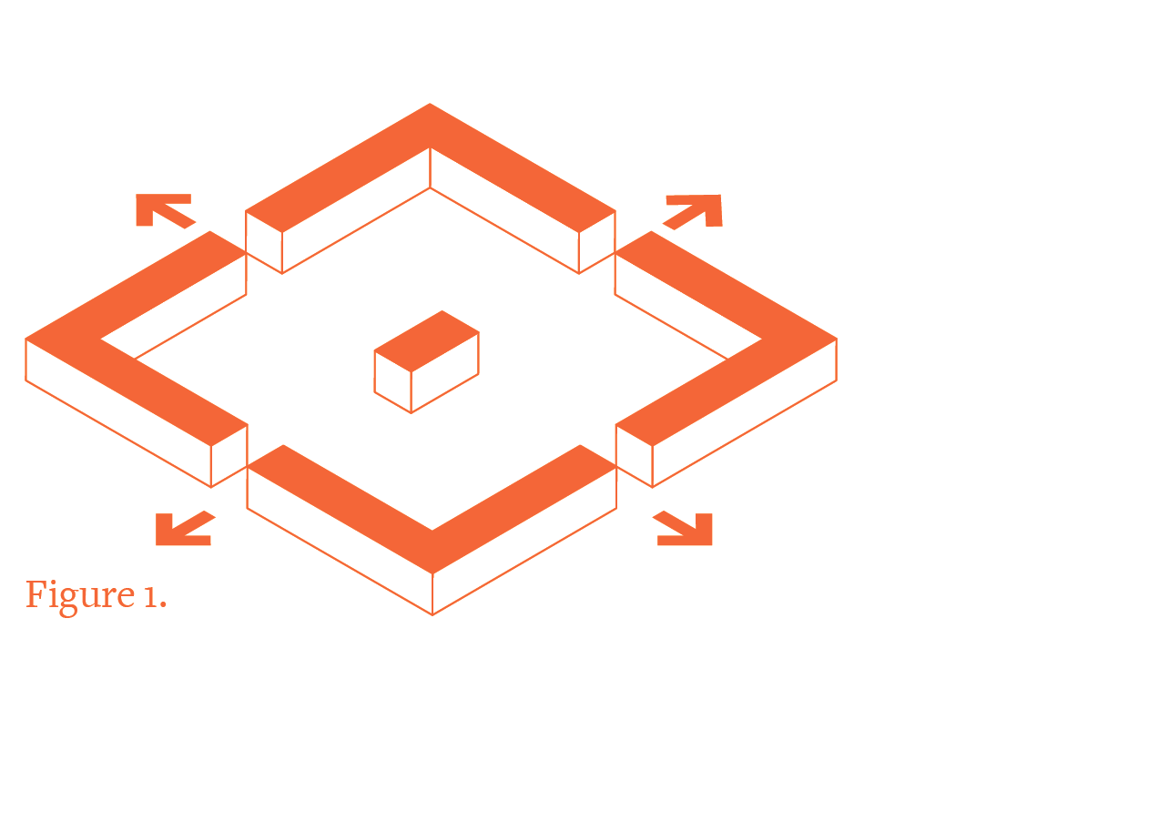 A diagrammatic layout of the Market Square in Portarlington, County Laois